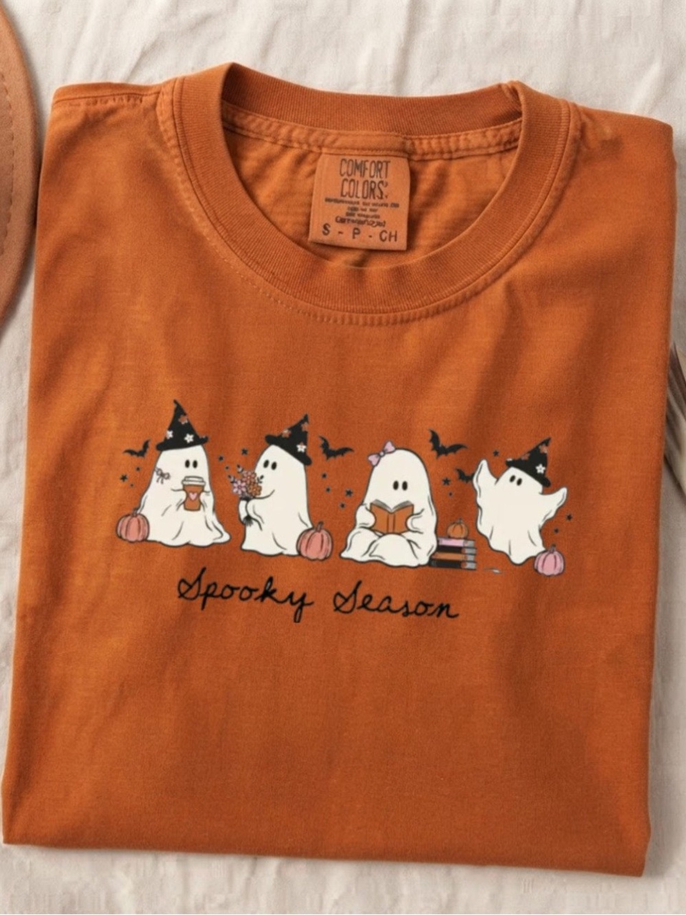 Spooky Season Halloween Cute Ghost Witches Pumpkins Comfort Color T-Shirt